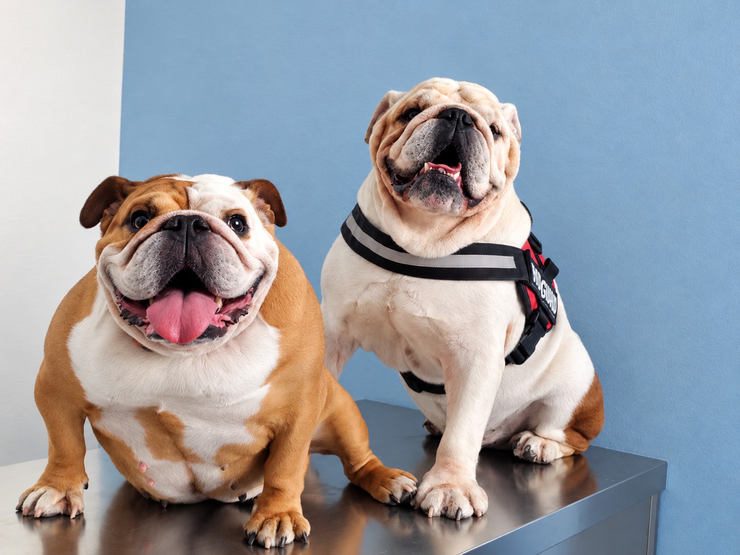 Due bulldog nella Clinica Veterinaria Lamarmora
